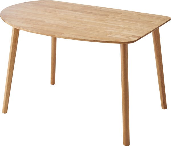 ダイニングテーブル／色：ナチュラル　／　幅120×奥行80×高さ72cm　／　ダイニングテーブル 壁寄せ 壁付け 角丸 シンプル 北欧 木製 天然木 韓国インテリア ナチュラル おしゃれ　組立式 【送料込み】
