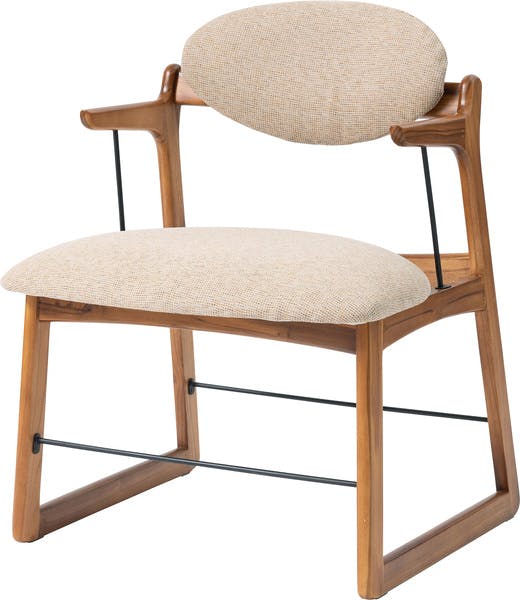 フロアチェアH／色：設定なし　／　幅55×奥行53×高さ72×座面高42cm　／　フロアチェア チェア おしゃれ 一人暮らし ファブリック 木製 肘つき アームレスト リビング ダイニング ナチュラル クッション 大きめ ゆったり　完成品 【送料込み】