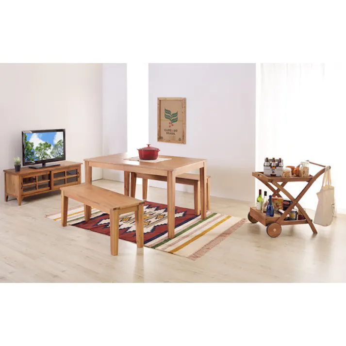 アルンダ ベンチ/色:ライトブラウン / 幅104×奥行35×高さ45cm / ダイニングチェア 長いす 玄関 ディスプレイ TV台 ローボード ラック 組立式 【送料込み】