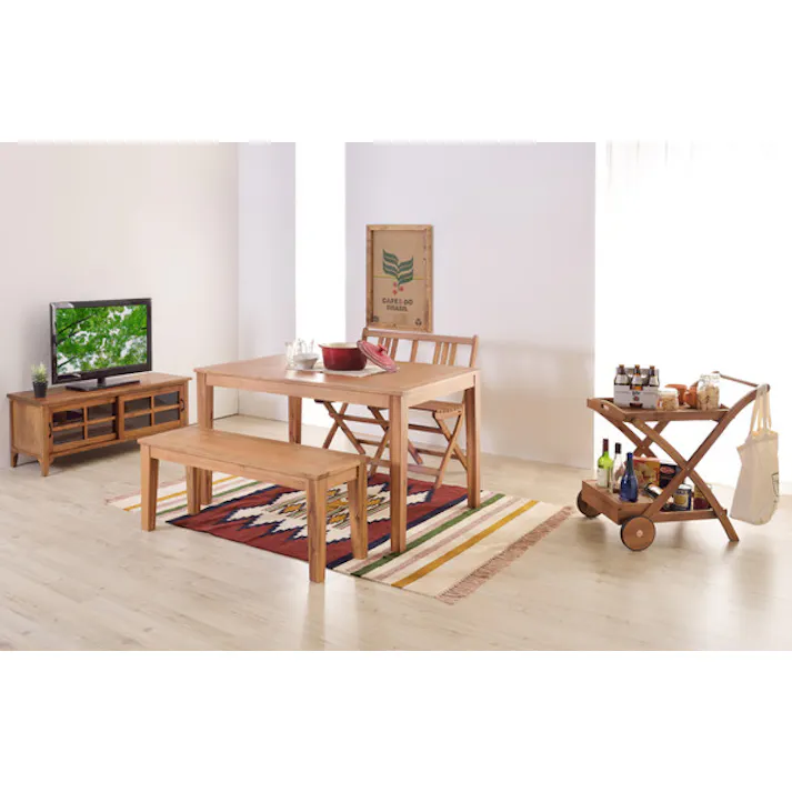 アルンダ ベンチ/色:ライトブラウン / 幅104×奥行35×高さ45cm / ダイニングチェア 長いす 玄関 ディスプレイ TV台 ローボード ラック 組立式 【送料込み】