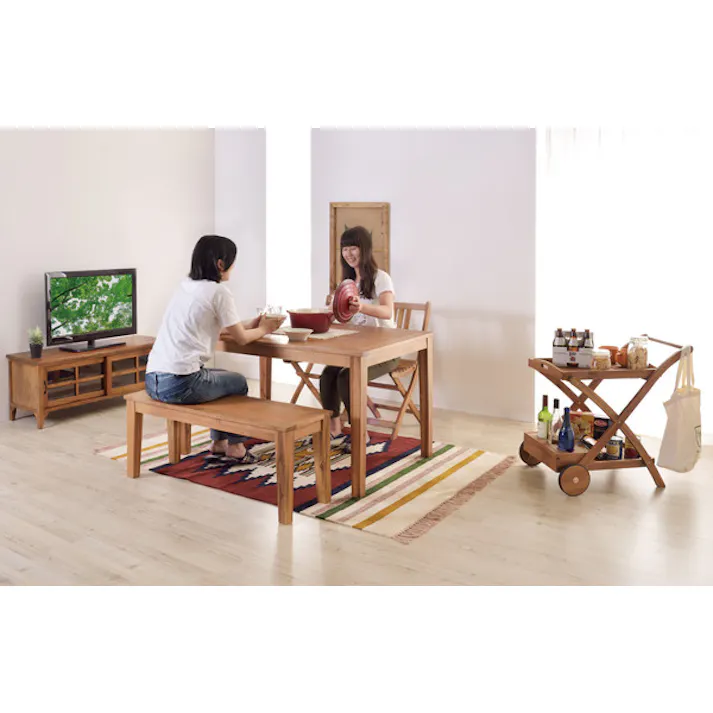 アルンダ ベンチ/色:ライトブラウン / 幅104×奥行35×高さ45cm / ダイニングチェア 長いす 玄関 ディスプレイ TV台 ローボード ラック 組立式 【送料込み】