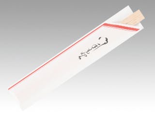 【200点/バラ】割箸 袋入箸 白樺元禄6寸赤線 【送料込み】 マスキ