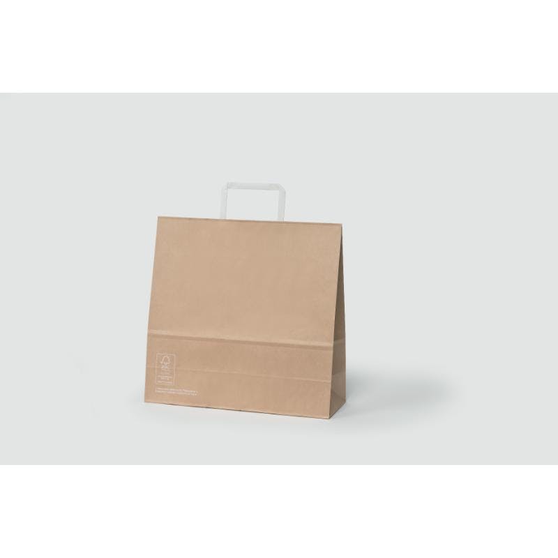 【50点/バラ】紙手提げ袋 ラッピーバッグ No.3 未晒無地 福助工業