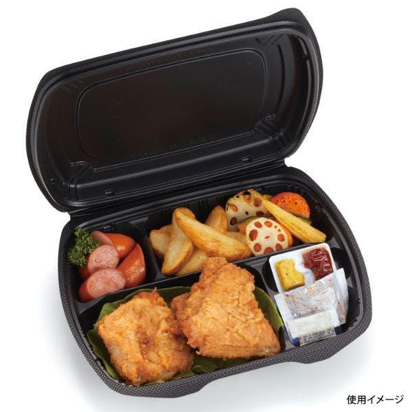 【匿名配送】バイオデリカシェルBOX80-1 黒 200個 業務用フード容器 200点/ケース】弁当容器 バイオデリカ シェルBOX80-1 黒 【送料込み