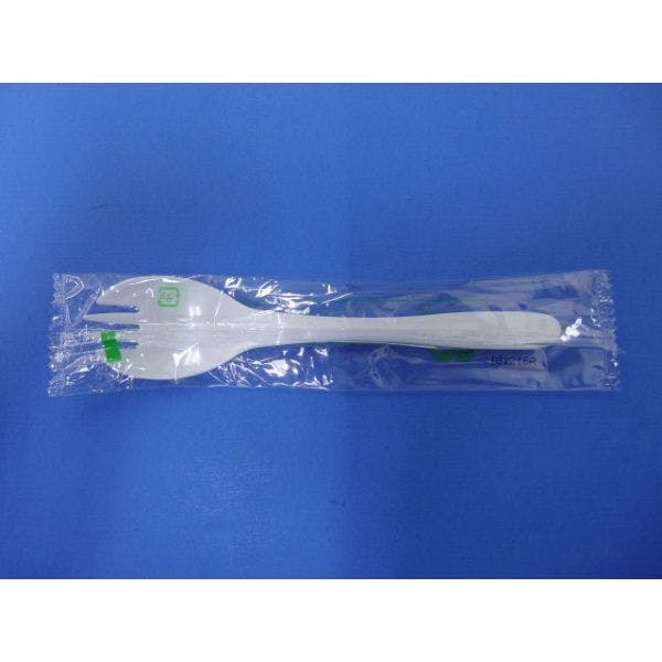 【100点/バラ】使い捨てカトラリー バイオプラフォークスプーン160 単袋 ホウケン産業