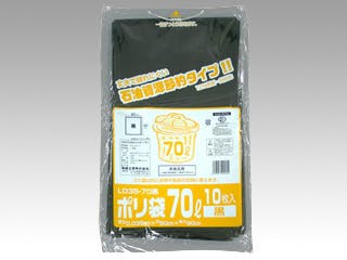 【30点/ケース】LDゴミ袋 ポリ袋(ゴミ袋) LD35-70 黒 10枚入 福助工業