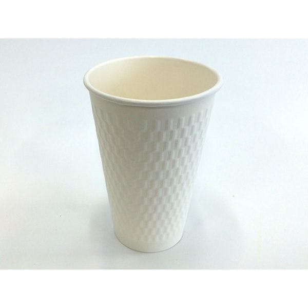 【1000点/ケース】紙コップ エンボススリーブカップ ホワイト 460mL KMW-470 【送料込み】 ケーピープラテック