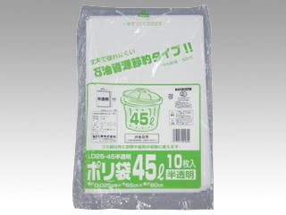 【50点/ケース】LDゴミ袋 ポリ袋(ゴミ袋) LD25-45 半透明 10枚入 【送料込み】 福助工業