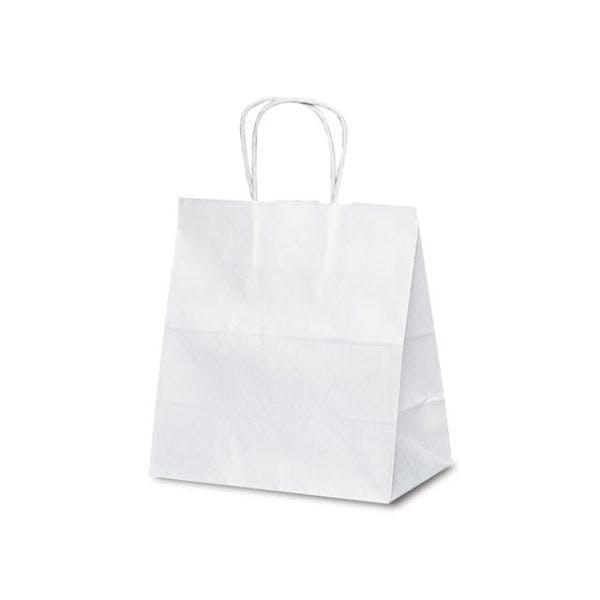 【50点/バラ】紙手提袋 1624 自動紐手提袋 T-5W 白無地 ベルベ