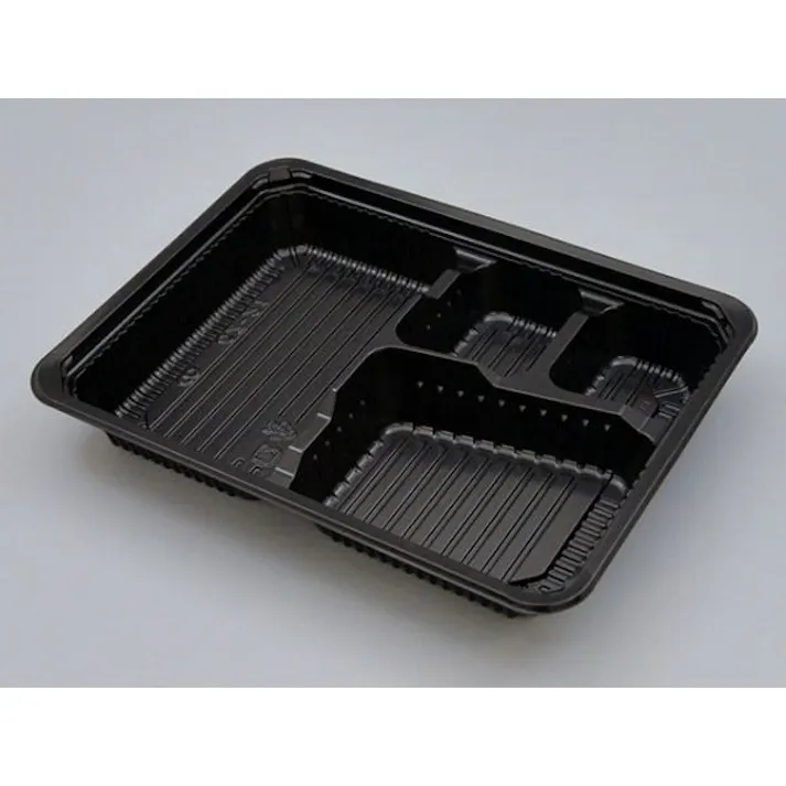 【600点/ケース】弁当容器 新CZ-21 BS黒 本体 4仕切 耐熱 【送料込み】 シーピー化成