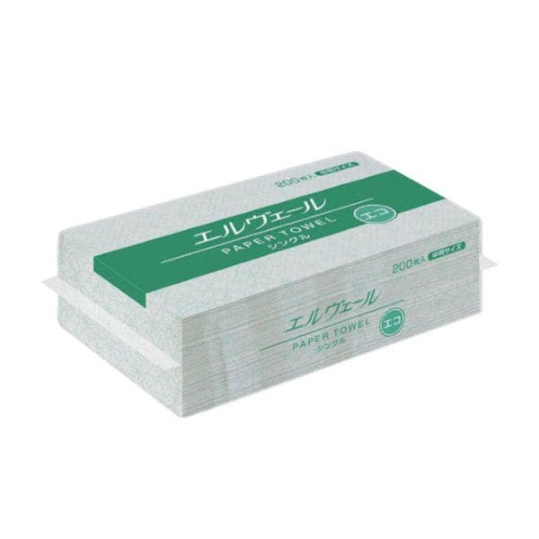 【1点/バラ】エルヴェール ペーパータオル 中判エコシングル エリエール