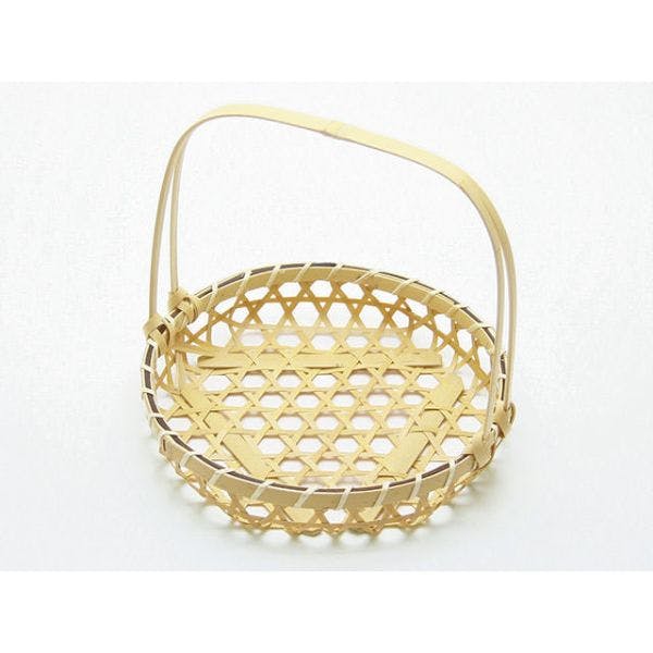 【10点/バラ】竹かご 百合竹手付 白(中) 神堂