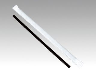 【1点/バラ】紙袋入 エコノミーストロー 黒 袋入 500本