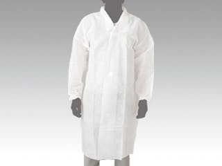 【1点/バラ】ディスポ白衣 不織布白衣 マジックタイプ 2L ホワイト メディテックジャパン