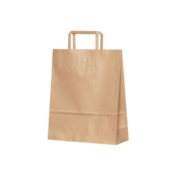 【200点/ケース】紙袋 平紐 4才 茶無地 【送料込み】 パックタケヤマ