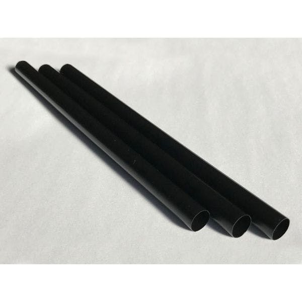 【20点/ケース】裸タピオカストローK 黒 12φ×210mm 130本 【送料込み】