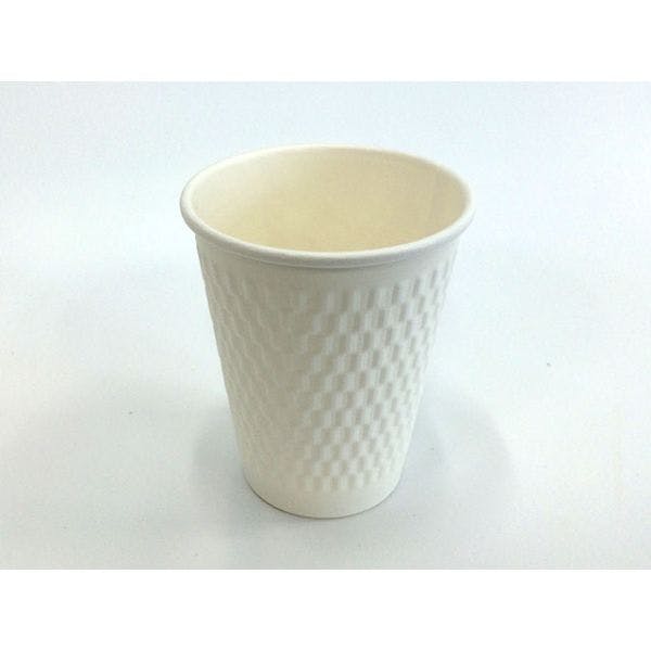 【1000点/ケース】紙コップ エンボススリーブカップ ホワイト 260mL KMW-240 【送料込み】 ケーピープラテック