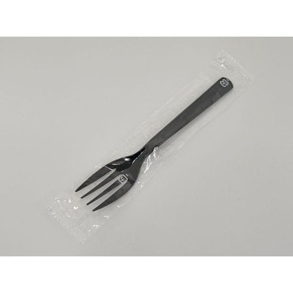 【100点/バラ】使い捨てフォーク フォーク＃160 黒 単袋入 アサヒ徳島