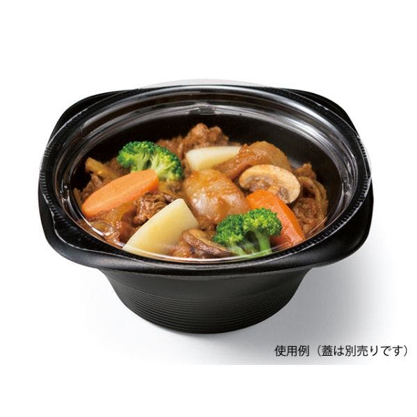 【600点/ケース】スープ容器 RHFフーフ142-60B 黒 【送料込み】 リスパック