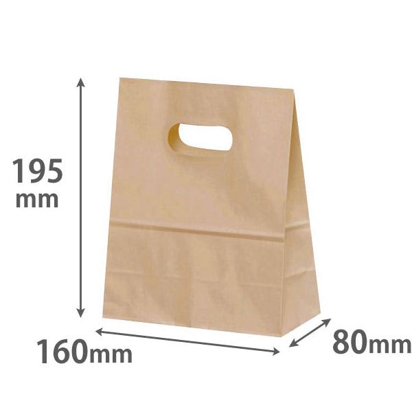 【50点/バラ】紙手提袋 イーグリップ S 茶無地 パックタケヤマ