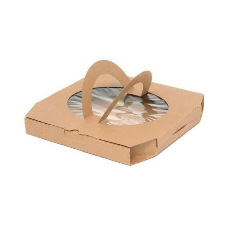 【25点/バラ】ピザ箱 K-BOX ピザ10インチ 持ち手有ナチュラル 【送料込み】 ケーピープラテック