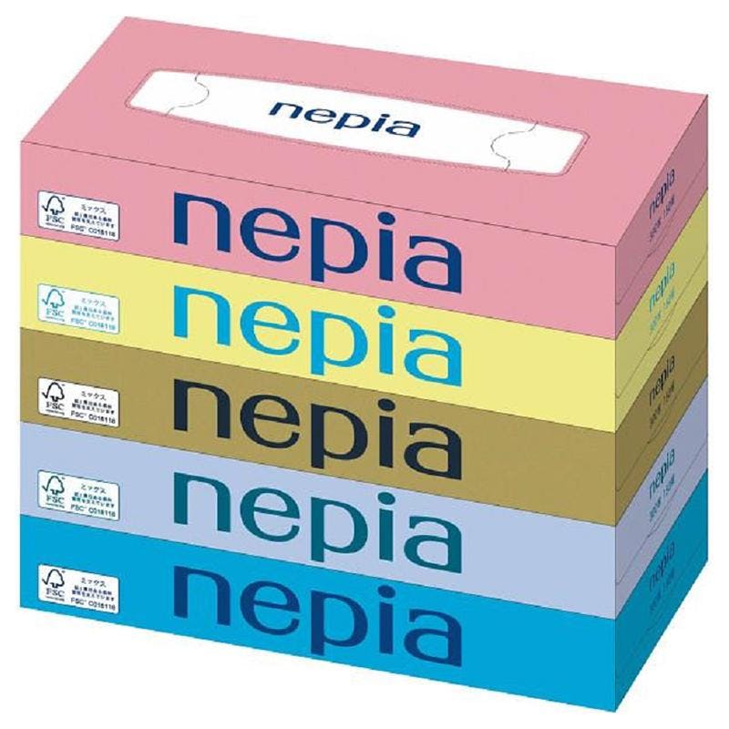 【18点/ケース】ティッシュペーパー ネピアティシュ150W 5個パック新 王子ネピア