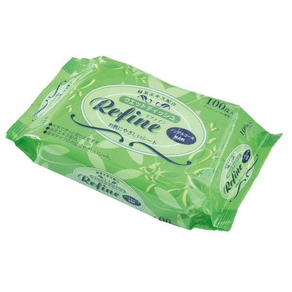 【1点/バラ】ウェットティッシュ H-17 リファイン 緑茶エキス配合 ウエットティッシュ(100枚) 【送料込み】 Life-do.Plus