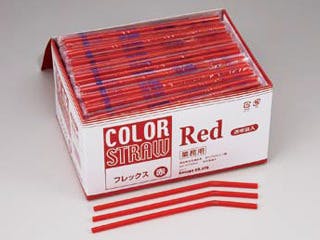 【20点/ケース】フレックスストロー赤 K 透明袋入 400本 【送料込み】
