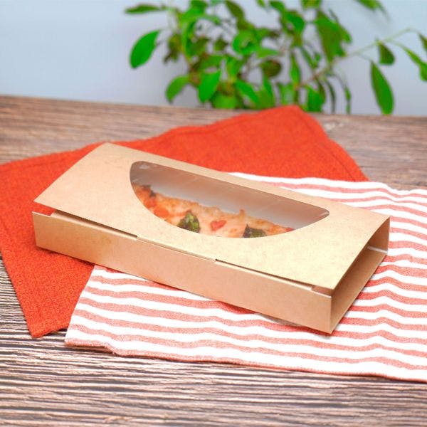 【25点/バラ】ピザ箱 窓付 ピザボックス 10インチハーフ クラフト紙 【送料込み】 パックスタイル