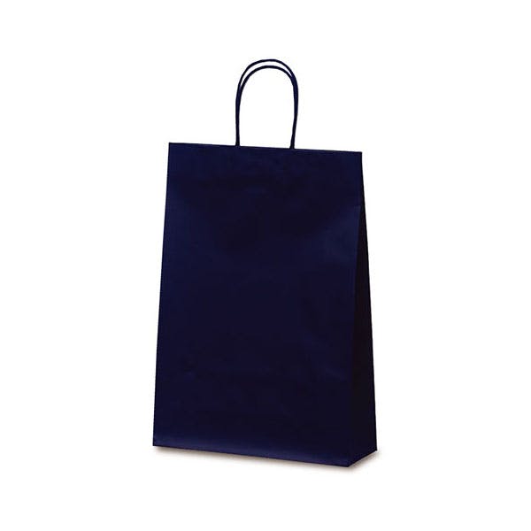 【10点/バラ】紙手提袋 1066 マットバッグ L ネイビー 【送料込み】 ベルベ