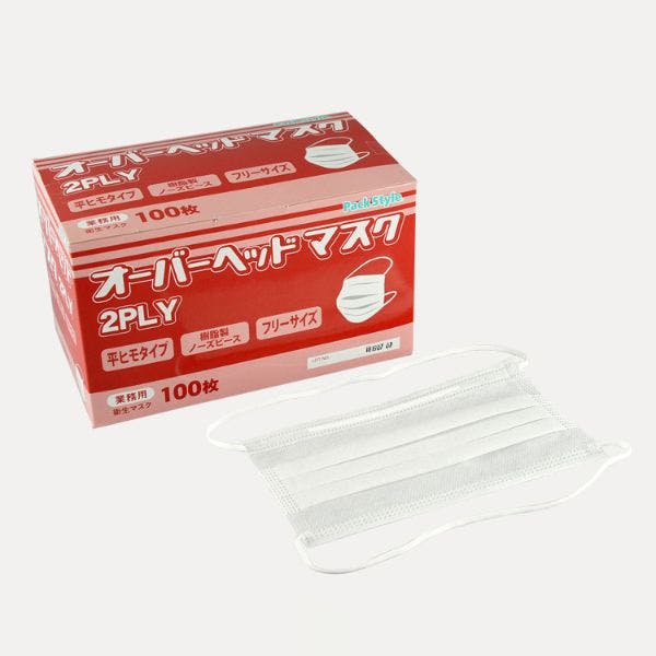 使い捨てマスク 3000枚 3000点/ケース】使い捨てマスク 2PLYマスク オーバーヘッド 平紐