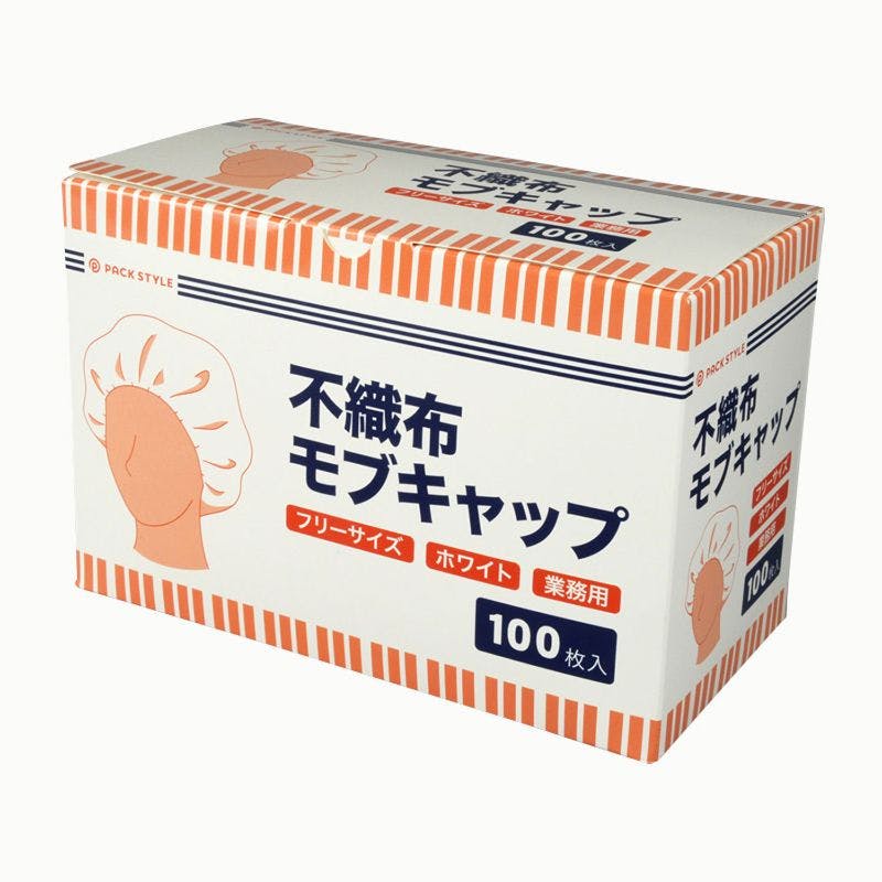 【2000点/ケース】不織布キャップ 新PS不織布モブキャップ 白 パックスタイル