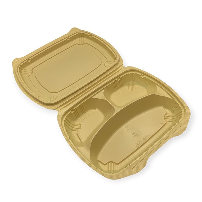 200点/ケース】弁当容器 バイオデリカ シェルBOX80-2 クラフトB 【送料