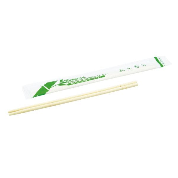 【40点/ケース】割箸 ECO紙完封竹丸箸 楊枝入 100膳 【送料込み】 パックスタイル