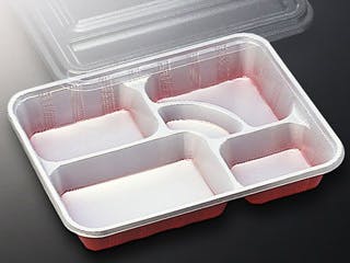 300点/ケース】仕出し弁当容器 DX 仕切 R-9-N ト付 【送料込み】 中央