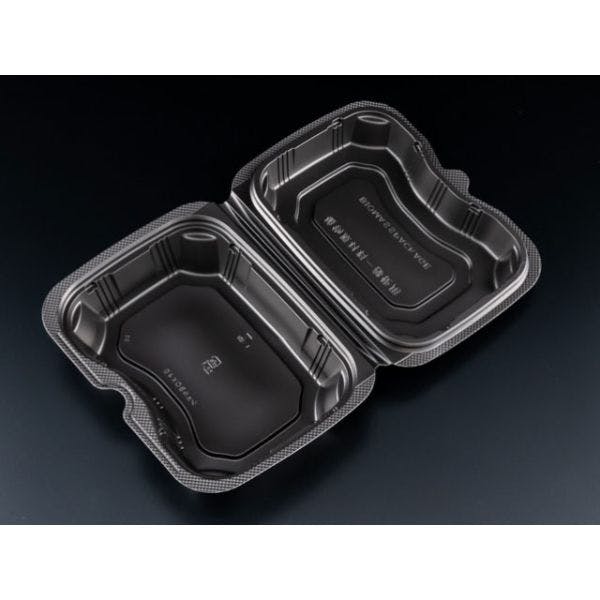300点/ケース】弁当容器 バイオデリカ シェルBOX40 黒 【送料込み