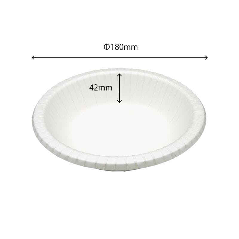 【900点/ケース】紙皿 ナチュラルパルプボウル 18cm 【送料込み】 ペーパーウェア