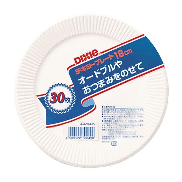 【10点/バラ】紙皿 新エコノウエアプレート 18cm 30枚入 【送料込み】 日本デキシー