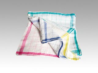 【1点/バラ】ふきん 格子キッチンタオル 4色アソート 12枚入 【送料込み】 丸太衣料