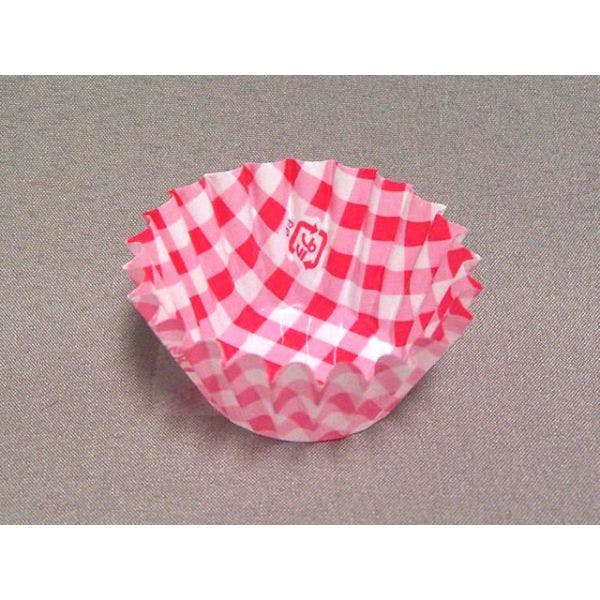 【100点/ケース】おかずカップ OPPフレアラミケース 4F チェック柄ピンク 500枚入 【送料込み】 セイコー