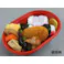 【600点/ケース】どんぶり容器 CT プチ丼小判 赤-BK 身 【送料込み】 中央化学