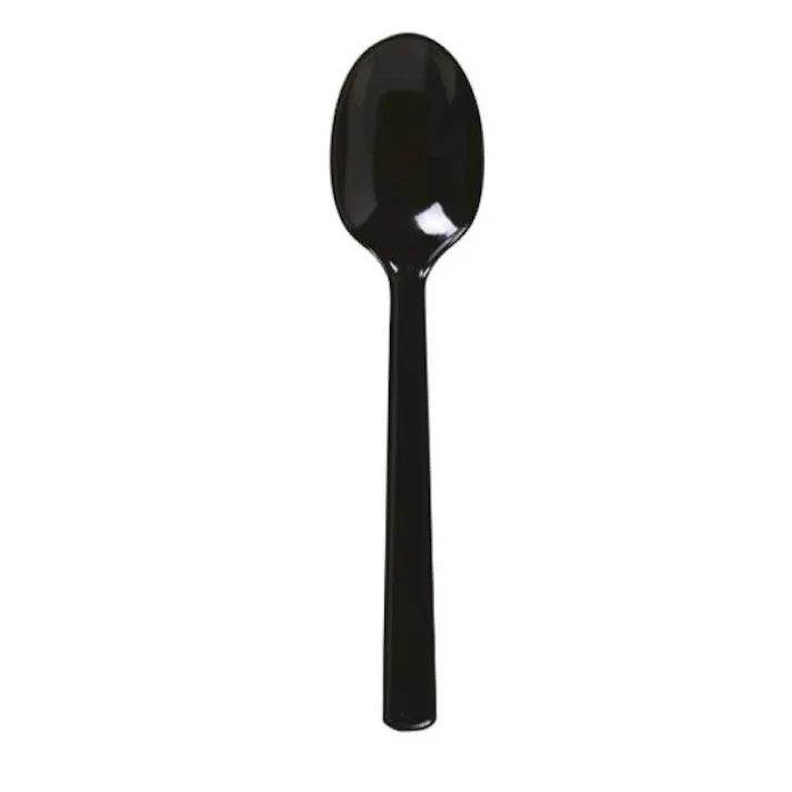 【100点/バラ】使い捨てスプーン プラスチックスプーン16cm ポリ完封 (黒) 【送料込み】 やなぎプロダクツ