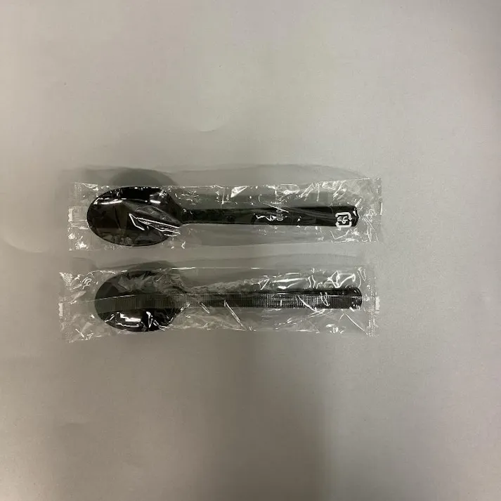 【100点/バラ】使い捨てスプーン プラスチックスプーン16cm ポリ完封 (黒) 【送料込み】 やなぎプロダクツ