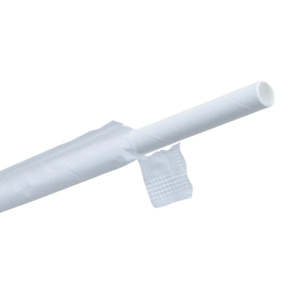 5000点/ケース】紙ストロー 6φ×210mm 白(袋入) 【送料込み】 パック