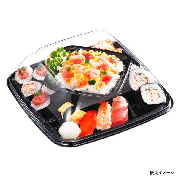 360点/ケース】オードブル容器 HS デリデコ K27-5 黒-BK 【送料込み