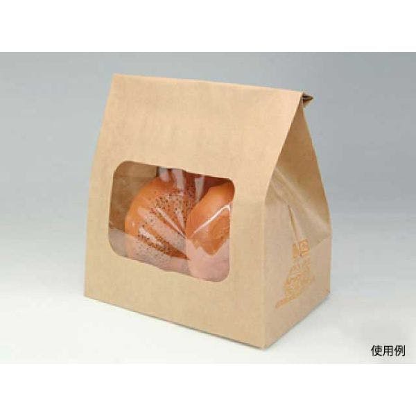 2000点/ケース】窓付惣菜袋 ルックバッグ No.4S 未晒無地 【送料込み