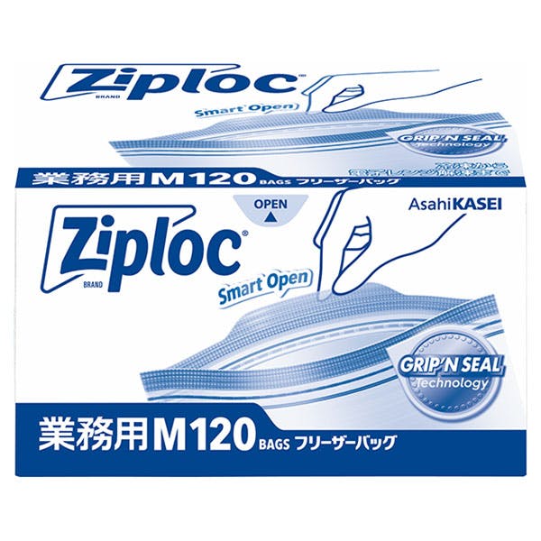 1点/バラ】保存袋 ジップロック フリーザーバッグ M 120枚入 【送料