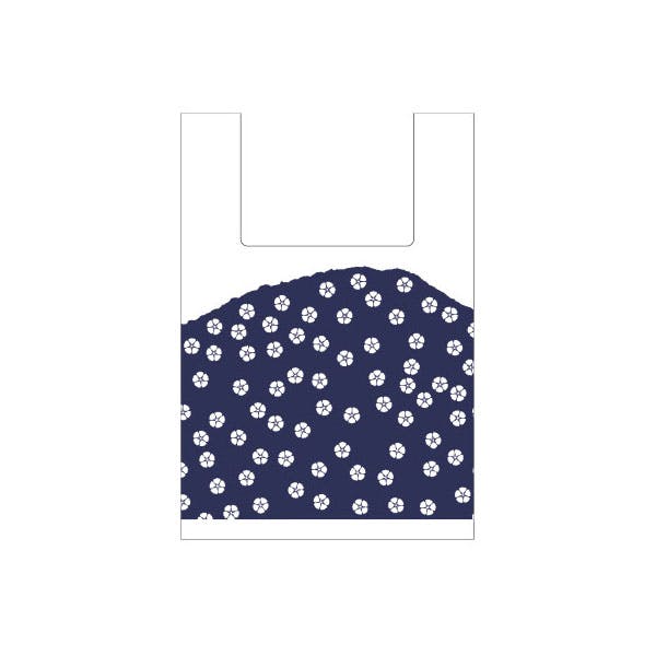 【100点/バラ】レジ袋 和風柄Uバッグ 群青 小 パックタケヤマ