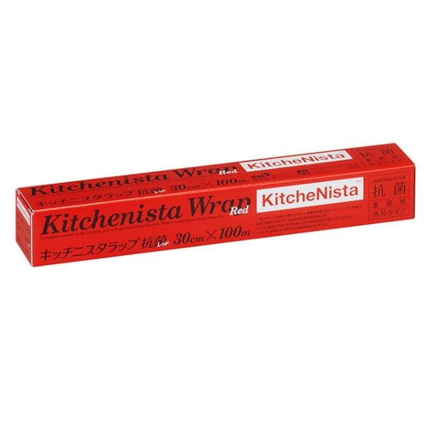 【30点/ケース】キッチニスタラップ抗菌レッドタイプ30cm×100m 【送料込み】 KitcheNista(キッチニスタ)