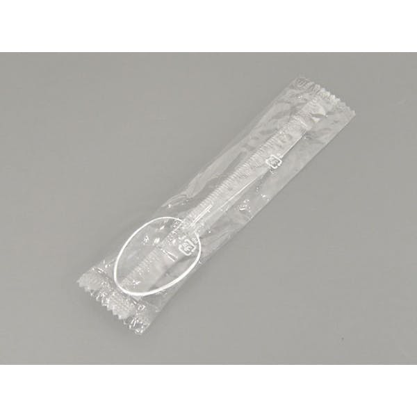【100点/バラ】使い捨てスプーン スプーン 丸中 B 透明 袋入 アサヒ徳島